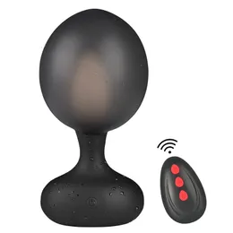 Wireless Control Silicone Anal Butt Plug Inflatable 10 lägen Prostatamassage Vibrator Sexleksaker för män Kvinnor Masturbation 240105