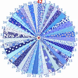 Tessuto 42 colori misti fiori blu Tessuto di cotone stampato per materiale da cucire fatto a mano Patchwork Tenda Ricamo artigianato fai da te 20 * 30 cm nuovo