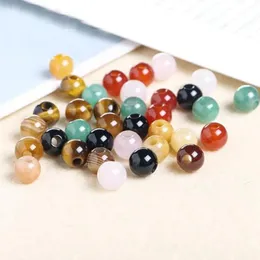 Other High Quality Natural Large Hole Beads Stone 6/8/10/12mm Smooth Round Necklace Bracelet Jewelry Diy Gems Loose Beads 50pcs Wk147