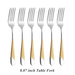 8 Inch Forks Set of 6 Stainless Steel Table Cake Forks High-Gloss Polished Cutlery Set Inox Flatware Dishwasher Safe 240105