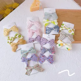 Hair Accessories 3Pcs/Set Korean Baby Bow Knot Hairpins Girls Cute Side Clips Sweet Color Hairclips Kids