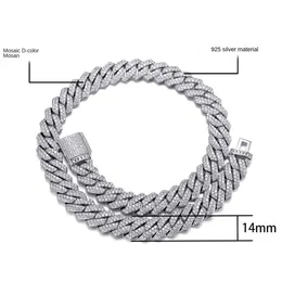 bracelet necklace mossanite box lock 12mm iced out VVS D color moissanite cuban chain 925 sterling silver cuban link chain necklace bracelet for women men