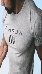 New Short Sleeves GYM T Shirt Fitness Bodybuilding Shirts Crossfit Male Brand Tee Tops Exercise Wear Fitness Clothes211o7742631