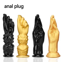 Gigante Simulazione Pugno Dildo Anal Plug Femmina Maschio Gay Mano che tocca il punto G Dilatatore anale vaginale Ventosa Giocattolo del sesso 240105