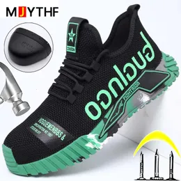 2023 Work Shoes Sneakers Men Boots Steel Toe Cap Safety Indestructible Security PunctureProof 240105