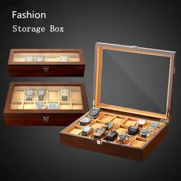 Rings Yab 3/6/12 Slots Wood Watch Box Organizer Quality Watch Box for Men Fashion Watch Collection Box New Gift Boxes