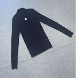 Moda klasyczny modny luksusowy design wczesny jesień na pół kołnierzyka Koszulka z długim rękawem Sweter Women Courreges TOP4106 666