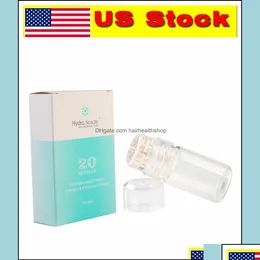 Beauty Microneedle Roller US Stock Hydra Needle 20 Aqua Microneedles Channel Mesotherapy Gold Fine Touch System Derma Stamp Ce Drop Dhfyw