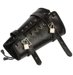 Bondage Restraint Leather Rollplay Armbinder Slave Restriant Låsbart spännplagg AU545311117