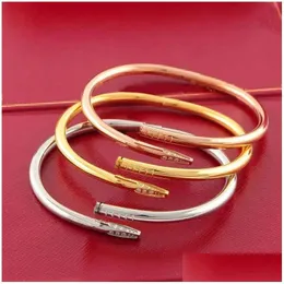 Bangle Bangle Amor Pulseira De Ouro Prego Designer Bangles Para Mulheres Mens Liga De Aço Inoxidável Braçadeira Psera Pseras Diamante Pulseiras Banhadas