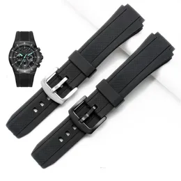 EF552 Casio Watchbands 용 Black Silicone 고무 스포츠 시계 스트랩 EF552d 남성 팔찌 스테인레스 클레즈 2520mm 240104