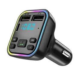 Auto BT G38 FM Sender PD Typ C Dual USB ports Schnelle ladung Bunte led Licht auto ladegerät drahtlose MP3 Player ZZ