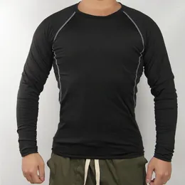 Camisetas masculinas Weweya Fitness Roupas Esportes T-shirt de mangas compridas Terno de corrida Treinamento de basquete