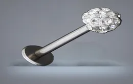 Anéis labiais falsos L25 20 peças branco cz gem cristal lábio parafuso prisioneiro shamballa labret anel piercing corporal jóias5633604