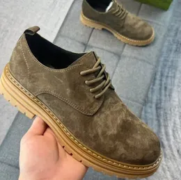 Luxe Designer Mannen Oxfords Rubberen Zolen Platform Schoenen Mannen Blokhak Lace Up Zakelijke Kleding Schoen Lederen Loafers Winter top Kwaliteit