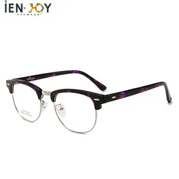 Ienjoy Round Metal Alloy Glasse Brand Leg Clear Lenes Retro Fashion Myopia Eyewear For Menwomen G; Asses Frame SolglasSes224U