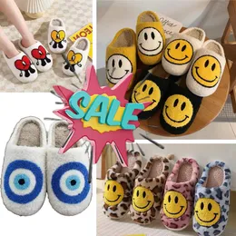 Slippers Slipper FUNNY FUNKY Winter Womens' Fluffy Faux Fur Smile Face Household Shoes for Women Female Home