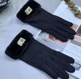 gloves designer high-quality Fashion plush waterproof for men women velvet wool of sheep lady