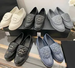 Clássico couro redondo cabeça plana mocassins plataforma casual designer formal escritório preto branco damasco