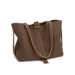 Bolsos de noche 2024 Bolso de mano de gran capacidad de cuero genuino para mujer Bolso de cuero vacuno suave de lujo Bolso de hombro de moda de alta calidad para mujer