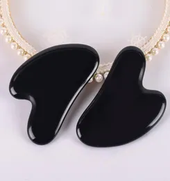 Gua Sha Aracı 100 Doğal Siyah Obsidiyen Yüz Gua Sha Taş Aracı Masaj Yüz Boyun Göz Çeni Yaşlanma Karşıtı Kırışıklık Cilt Araç 6848381