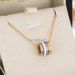 Bpry Designer Luxury Jewelry Bvlger Bhome Pendant Necklaces Four Ring Color Separation Single Diamond Roman Numeral Timing Necklace v Gold Rotating Ceramic Couple