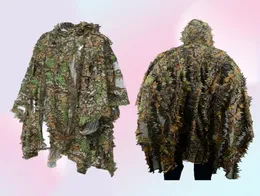 Camo 3D Leaf Cloak Yowie Ghillie oddychający otwarty poncho typu Camuflage BirdWatching Poncho Suit6307258