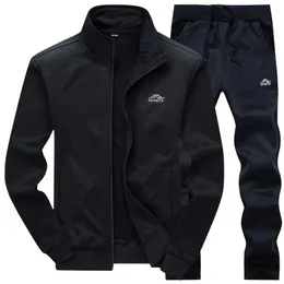 Tracksuits Men Polyester Sweatshirt Sporting Fleece Gyms Spring Jacket Pants Casual Men's Track Suit Sportswear Fitness 240106