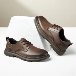 MARKA MAŁA MASY CAMEL ZŁOTA SUKIENKA Casual Wygodne Business Formalne buty skórzane dla mężczyzn 240106 5