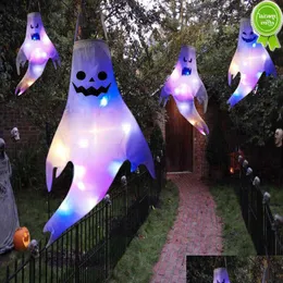 Dekoracja imprezy duża LED Halloween światło na zewnątrz wisząca sukienka ducha świecąca upiorna lampa horror rekwizyty domowe bar z upuszczeniem dostawa ga dhy3t