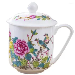 Mugs Drinkware Kitchen Dining Bar Office Mug With Lid Ceramic Tea Cup Bone China Conference 400 ML SALE