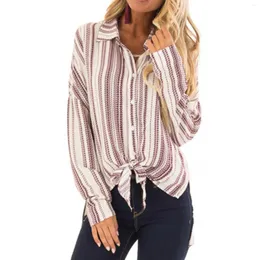 Women's Blouses Shirt Stripe Commute Chiffon-Blouses Workwear Shirts Spring-and-autumn Tops Long-sleeved Breathable All-match Blusas