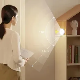 1 luz LED nocturna con sensor de movimiento, lámpara nocturna recargable por USB para dormitorio, cocina, armario, luz inalámbrica para armario, decoración del hogar, decoración navideña.