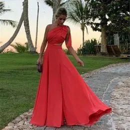 Modern Resmi Elbiseler Büyüleyici Bir Omuz Balo Elbisesi Akşam Aline Chiffon 2024 Vestidos De Gala Partisi 240106