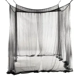Ny 4Corner Bed Netting Canopy Myggnät för queenking -säng 190210240cm Black1826539