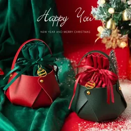 クリスマスデコレーション3PCS 2024 Navidad Cortex Candy Bag Santa Gifter Decoration Home SnowflakeNoelプレゼントラップホルダー