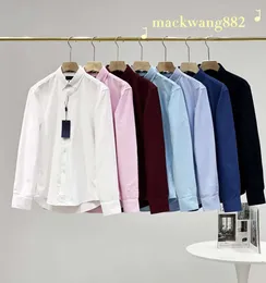 Camisas masculinas topo cavalo bordado blusa manga longa cor sólida fino ajuste casual roupas de negócios camisa de manga comprida normal novo