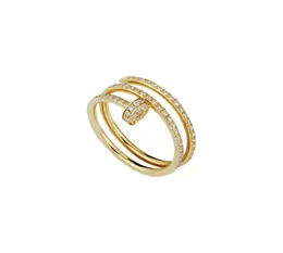 사랑 네일 반지 디자이너 Jewlery Engagement Diamond Rings for Women Luxury Gold Rose Gold Silver Titanium6862264