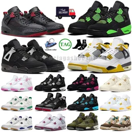 4s 4 basketball shoes jump man sports pine green seafoam Doernbecher red pink thunder Vivid Sulfur bred sail balck cat men womne oreo sneakers trainers