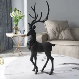 High -end hjortskulptur - Harts Elk Figurines - Luxury Home Decor för vardagsrummet - Eleganta borddekorationer