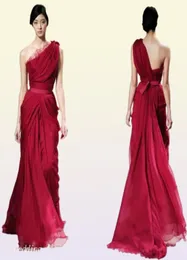 Einzigartiges Design, weinrotes Abendkleid, Elie Saab, einschultriges, bodenlanges, langes Chiffon-Kleid für besondere Anlässe, Landebahnkleid, Abschlussball, Par9507957