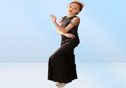 Long Black Sequin Dress for Kids Girls Elegant Formal Evening Dresses Cocktail Luxury 2022 Prom Gowns Sparkling Child Teen Party381174544