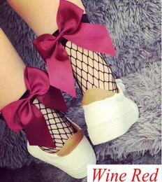 Moda Summer New Girls Studenci Zamieszkaj słodki kwiat Bowknot Fishnet Kidka wysoka z siatki koronkowe rybne krótkie skarpetki 10pairs20pcs1917768