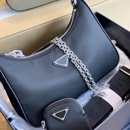 Borsa da donna in nylon riedizione di design da uomo Borsa a triangolo con ascella a spalla di lusso 3 pezzi regalo da donna Frizione sotto le ascelle Borse a tracolla Borsa a tracolla 10a Borsa e borsetta Borsa tote rosa