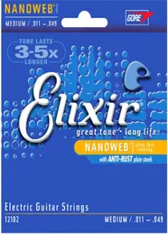 5Sets 011049 tum Elixir 12102 Elektriska gitarrsträngar Nanoweb Ultra Thin Coating Medium Musical Instruments8403641