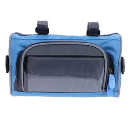 Mountain Bike Bicycle Påsar Panniers Touch Screen Cycling Phone Bag Case Road Front Tube Trolle Cylinder 240106