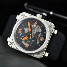 Tops Model MENS Sport Guma obserwująca maszyna Bell luksusowy wielofunkcyjny zegarek biznesowy stal nierdzewna mężczyzna Ross Men Na ręce SS