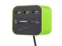 Hubs Erilles USB HUB COMBO alla i en 20 Micro SD High Speed ​​Card Reader 3 Ports Adapter Connector för surfplatta PC -dator LAPTOP4743568