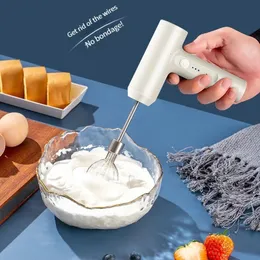 Frullatore elettrico portatile senza fili Frusta automatica Frullino per le uova Frullatore per torte con crema al burro Frullatore a immersione con 2 aste di miscelazione 240105