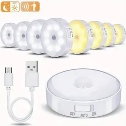 8-LEDS USB 충전식 야간 조명, PIR 모션 센서가있는 USB 야간 조명, 옷장, 캐비닛, 계단, 침실을위한 스틱 온 자기 스트립!